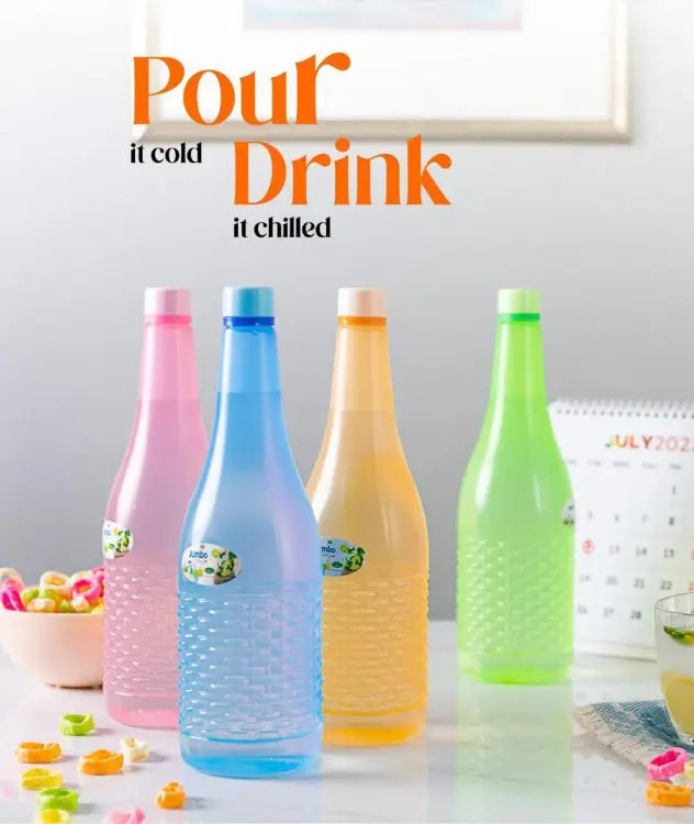 Pack Of 4 Plastic Jumbo Water Bottles SWater Drink Bottles