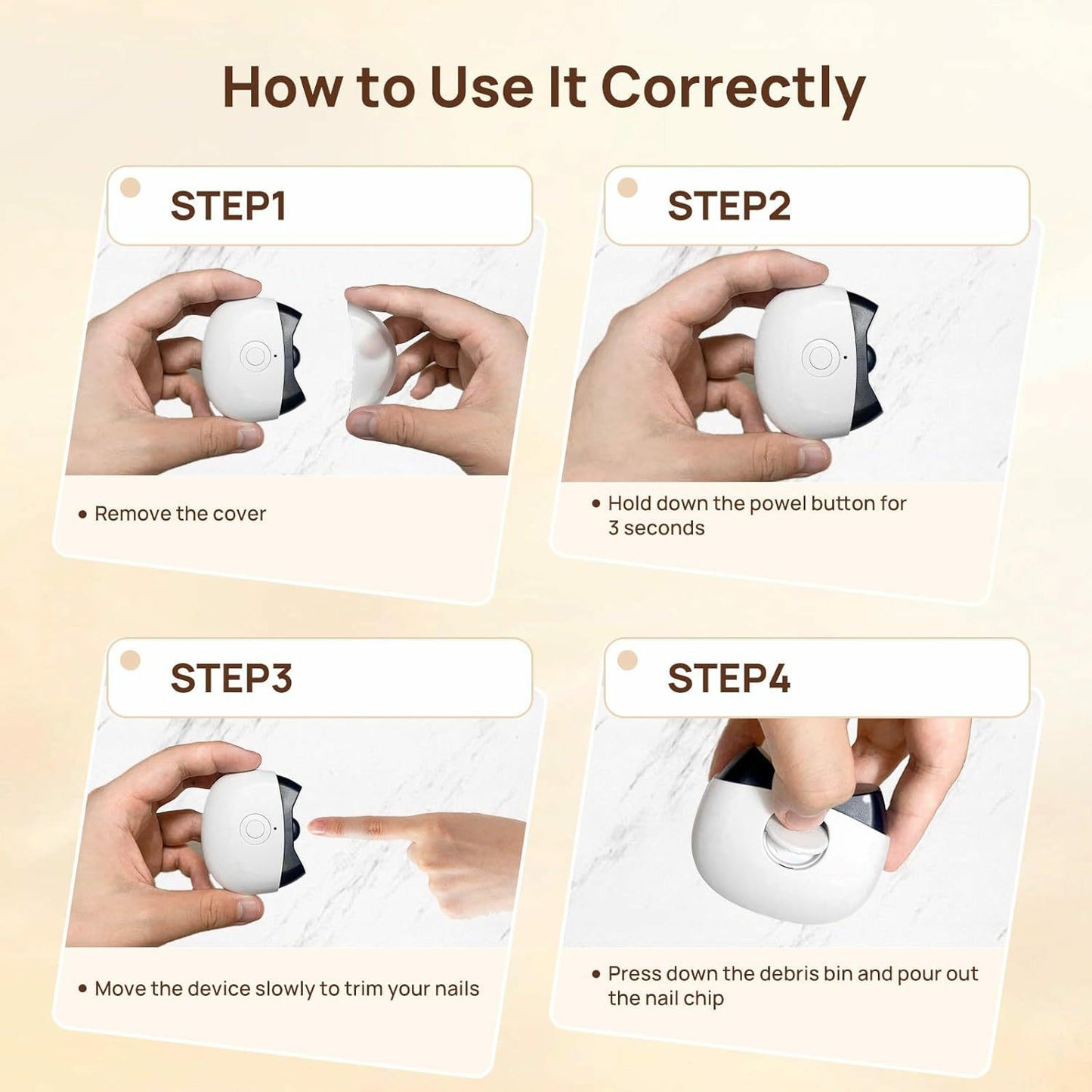 Automatic Electric Nail Clipper Trimmer For Elderly And Children Anti-Splash Home Use