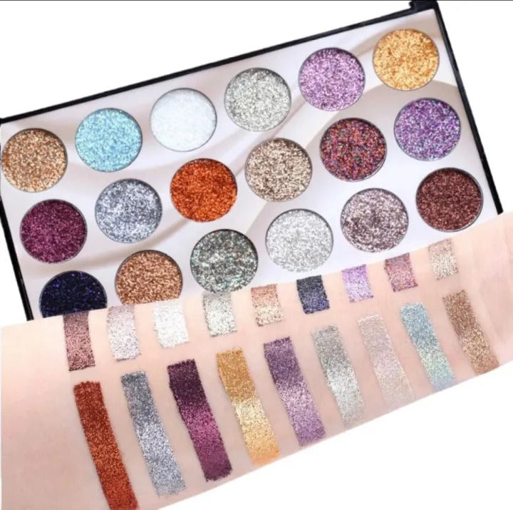 Mocallure Professional 18-Color Glitter Eyeshadow Palette Bold, Shimmering Shades for Every