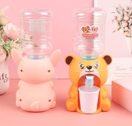 Cute Bear Water Dispenser Toy for Children Mini Drinking Fountain Pumps Water