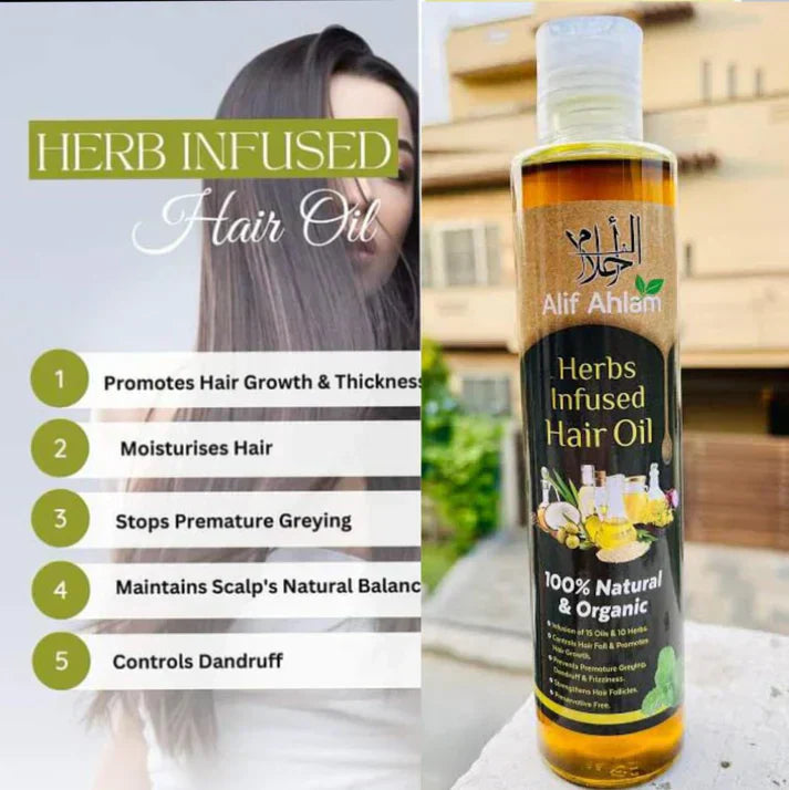 Alif Ahlam Herbs Infused Hair Oil 200ml