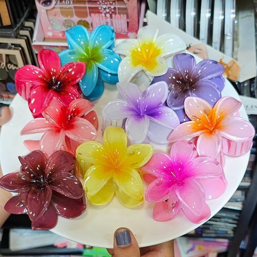 Pack of 3 - Flower Hair Clip Colorful Hair Band For girls