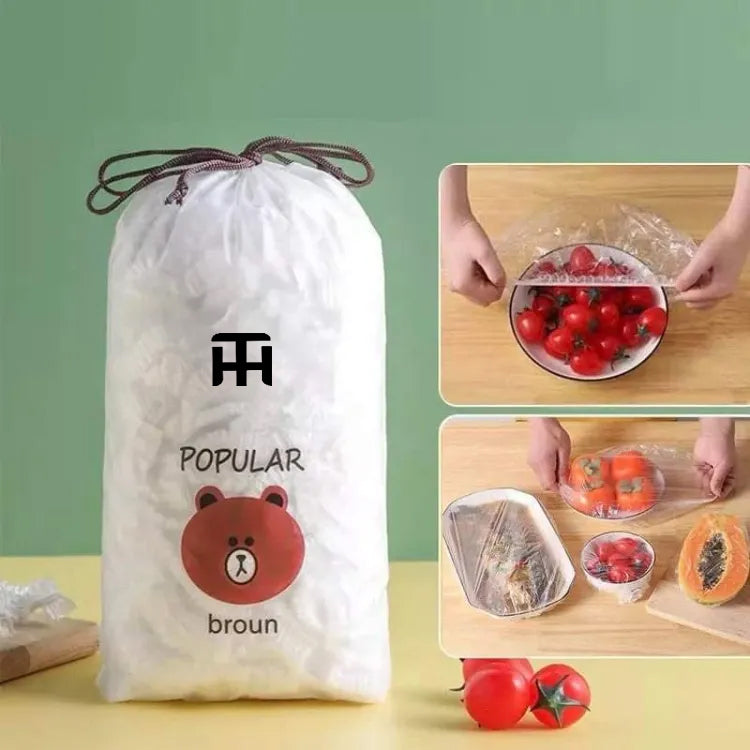 Combo Deal Disposable Food Cover Plastic Wrap 100 Pcs + 2 Pcs