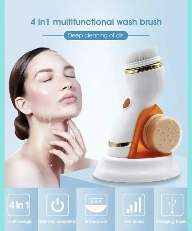 Cnaier 4 in 1 Electric Cleanser | Facial Cleansing Brush & Massager
