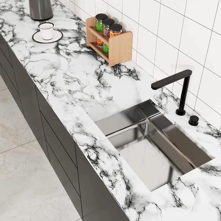 Self Adhesive Marble Sheet Sticker For Kitchen,(60×200) Cupboard, Wall Anti Oil