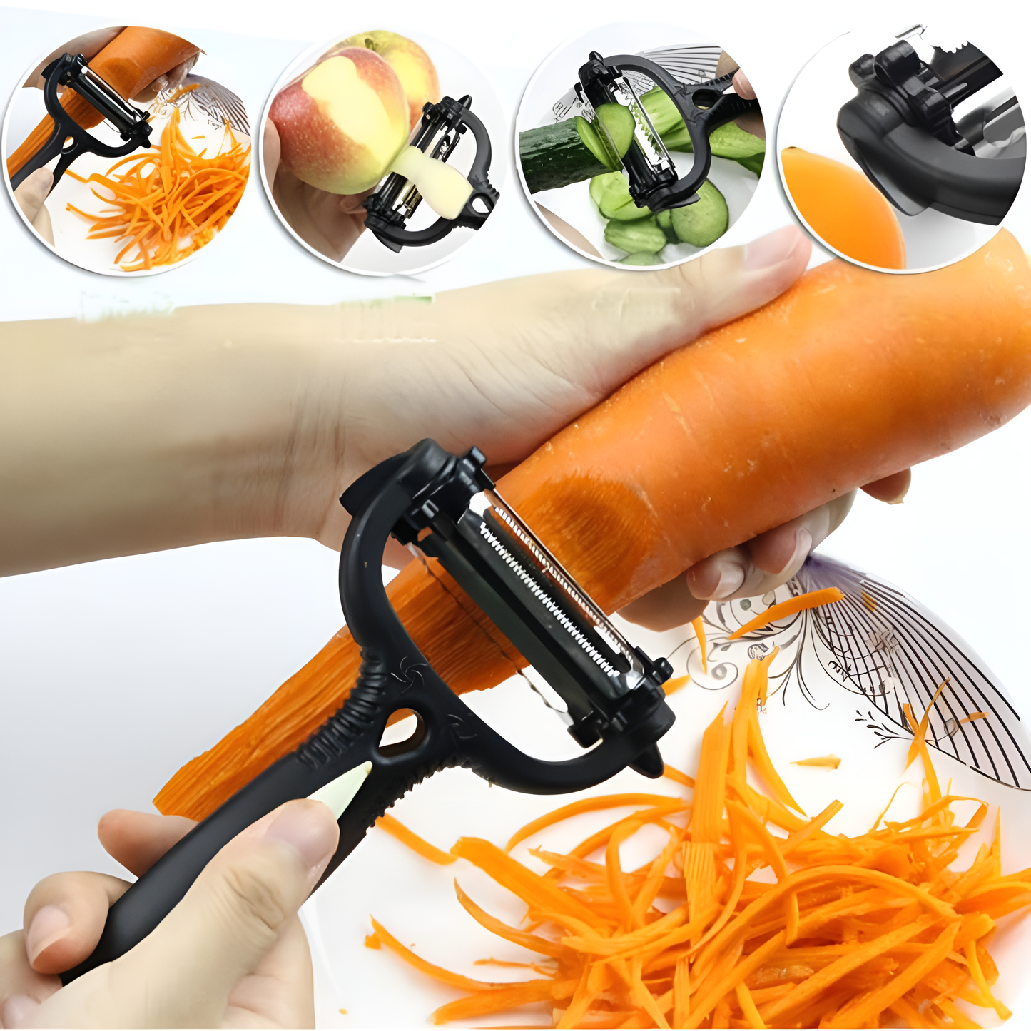 3-in-1 Vegetable Peeler Cyclone Knife Roto Peeler | Multifunctional kitchen tool
