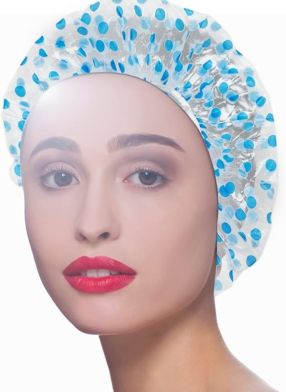 (pack of 6) Shower Caps Waterproof Shower Cap for Women Reusable Shower