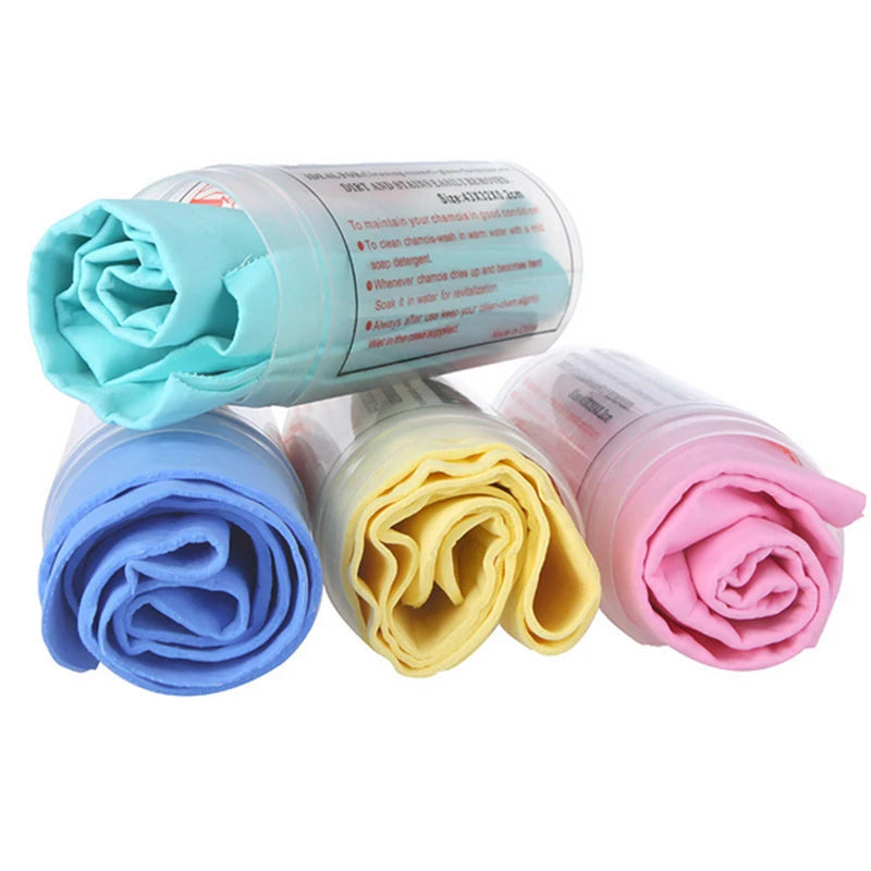 Clean Cham Absorbant Car, Home Cleaning Synthetic Chamois Leather Magic Cloth(Random Color)