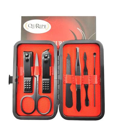 7 PCs QURIPE Manicure set, Nail Clippers Kit, Stainless Steel Manicure