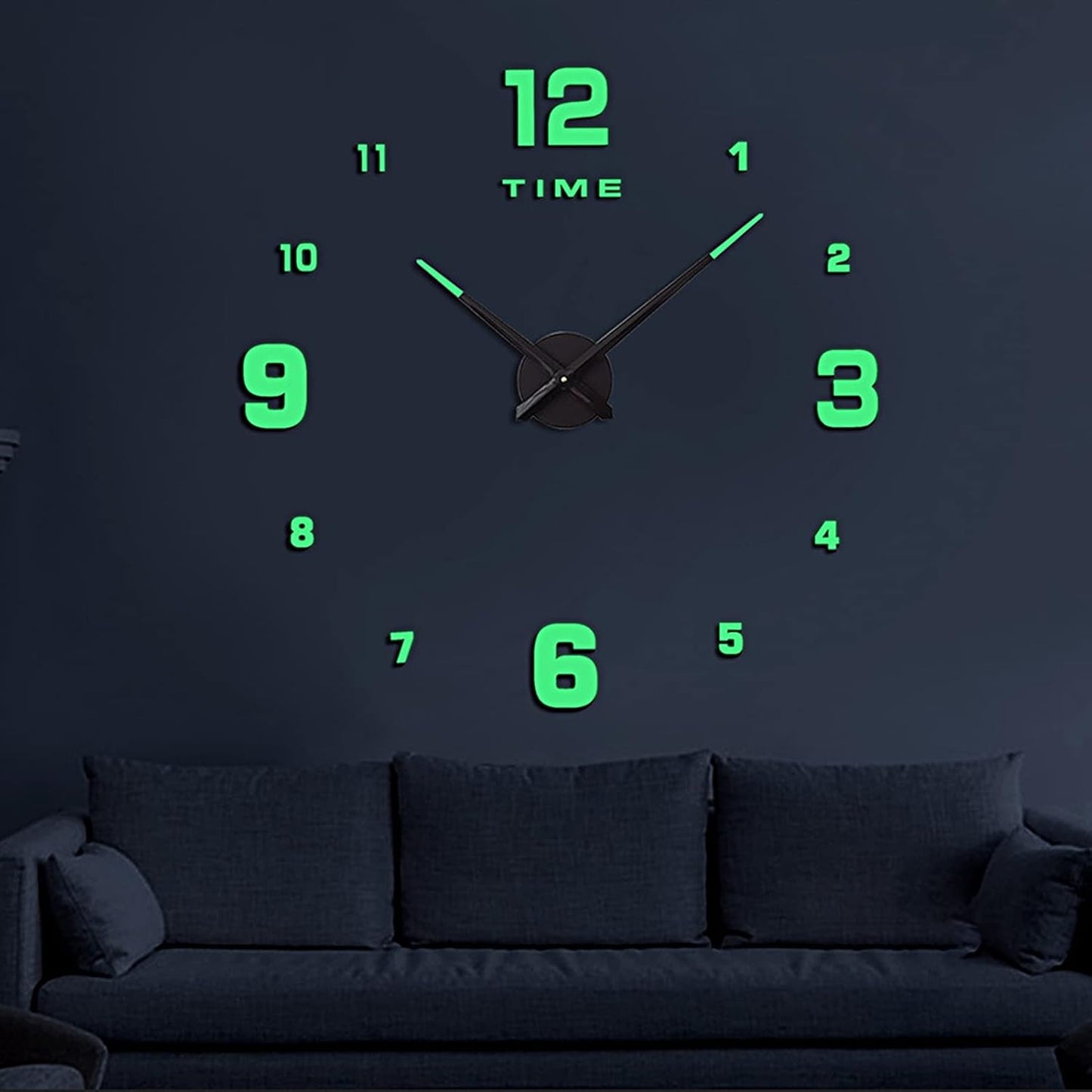 Wooden Numbers Wall Clocks Round Dial only Glow in The Dark Clock
