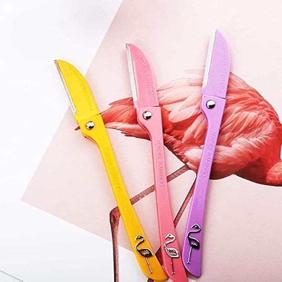 Pack Of 3- Feather Flamingo Facial Razor for Face