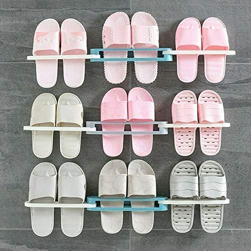 3 In 1 Shoes Rack Wall Mounted Folding Slippers Shoes Bathroom Towel