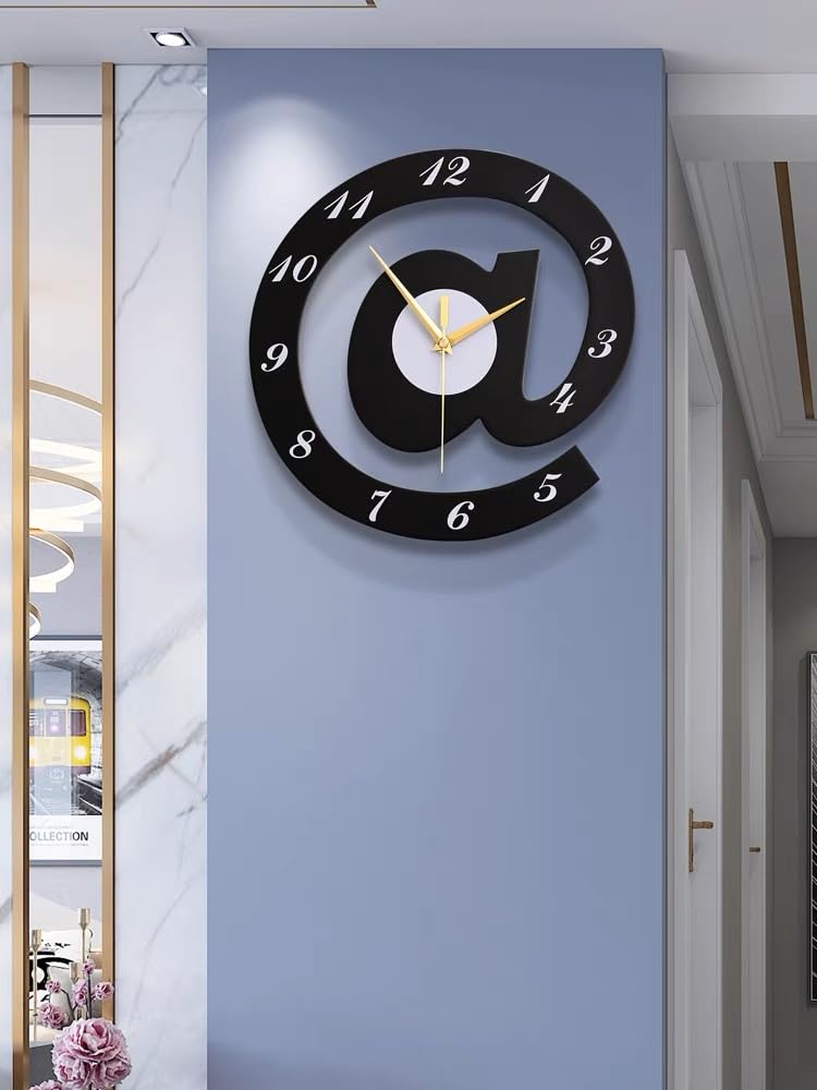 The Sign (@)3D Wooden wall clock for Living Room, Bed Room Home