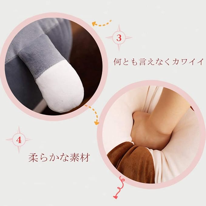 Long Cat Plush Pillow kitten gray White brown lovely cartoon |