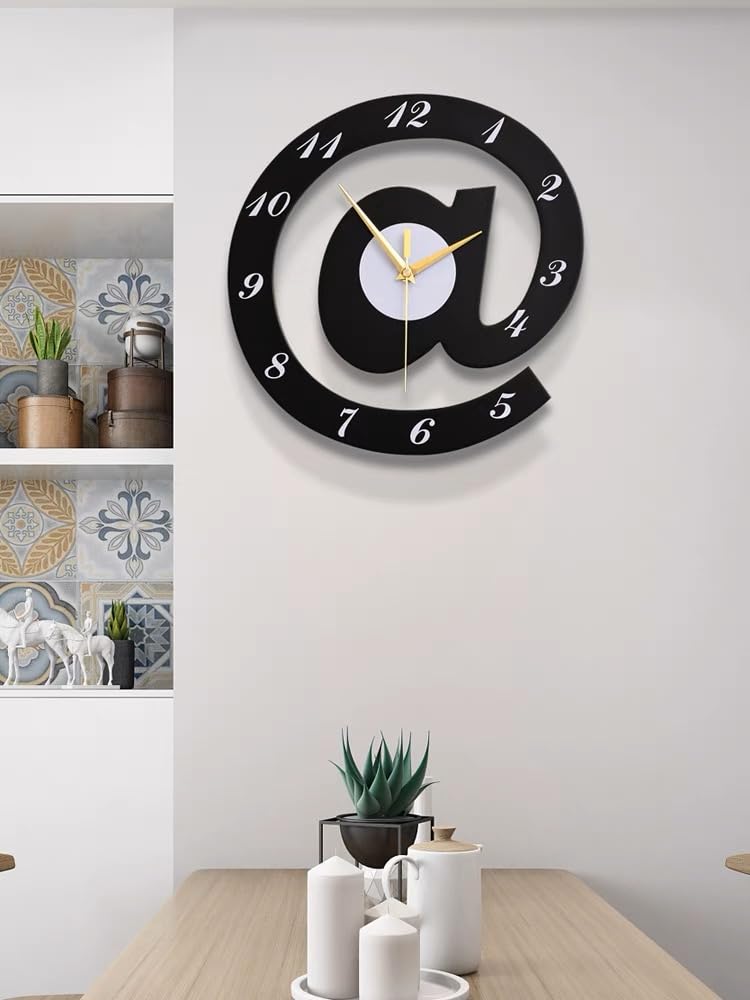 The Sign (@)3D Wooden wall clock for Living Room, Bed Room Home