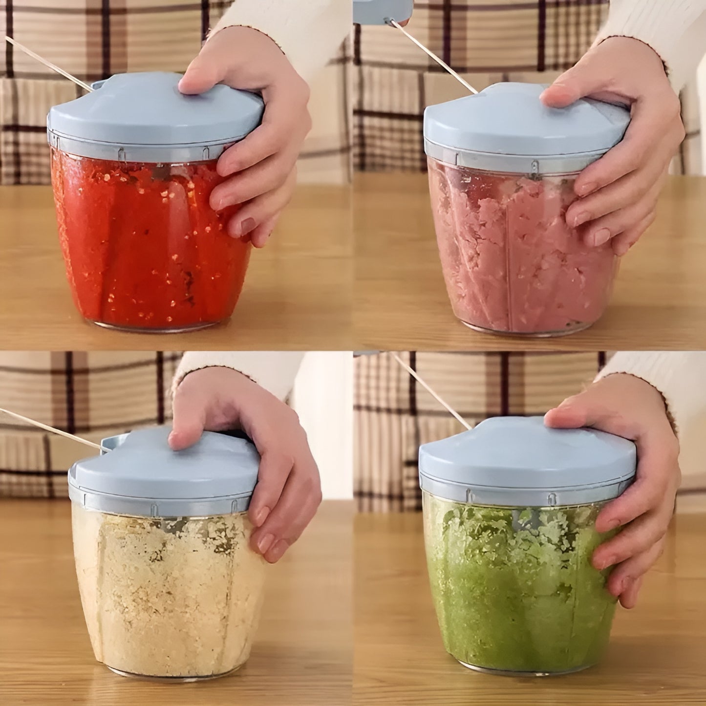 5 Blades Manual Vegetable Chopper Cutter Hand Pull Food Chopper (random color)