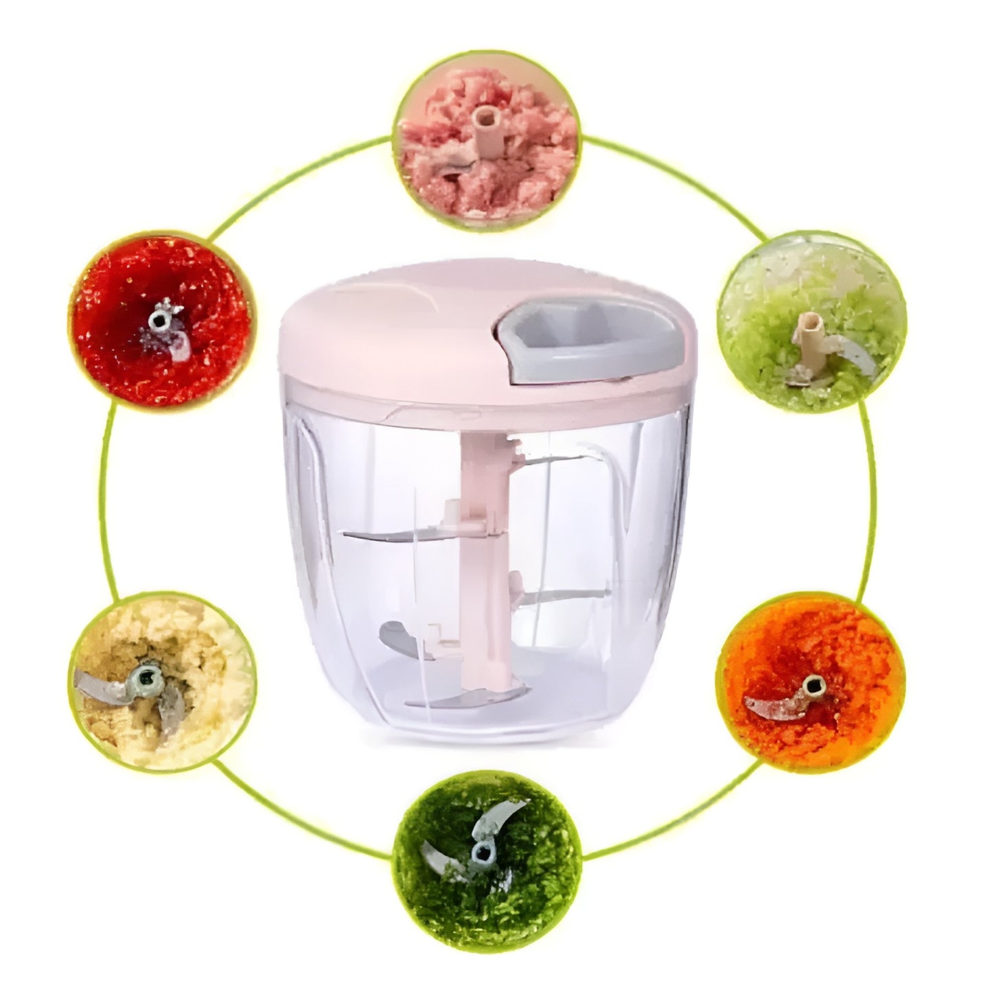 5 Blades Manual Vegetable Chopper Cutter Hand Pull Food Chopper (random color)