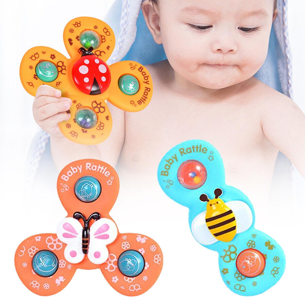 Baby Rattle 3Pcs/Sealed Bag 3x Baby Spinner Cartoon Toys Spinning (random