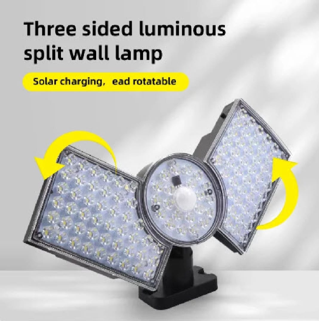 LED Solar Wall Lamp 3-headed Split Outdoor Garden Courtyard Lamp with Solar