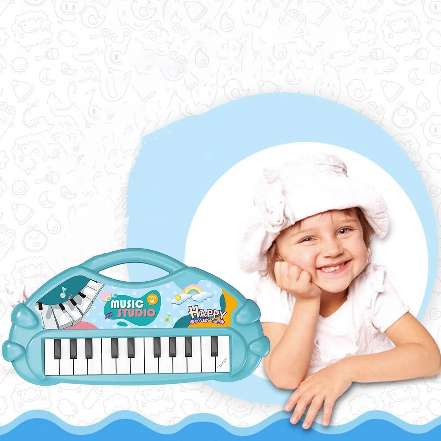 Stuffed Electronic Piano Keyboard Toys 13 Key Early Educational Instrument Electronic Organ