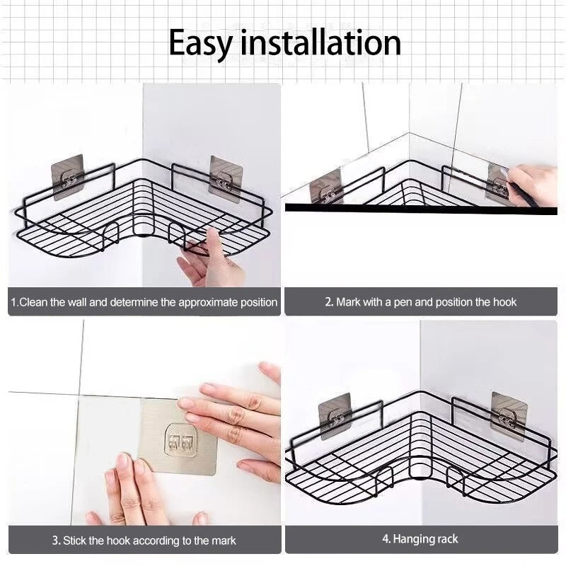 Shower, Bathtub, and Toilet Durable & Rustproof Corner Storage Organizer