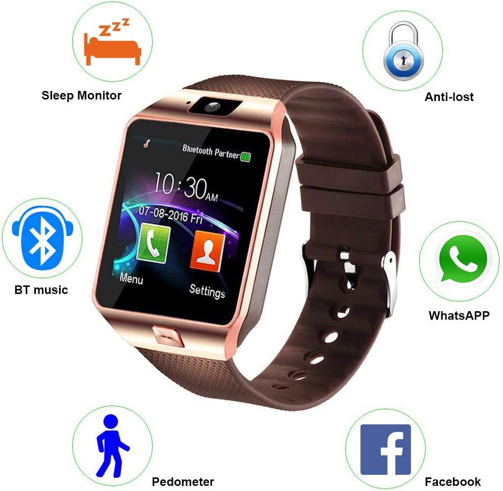 DZ09 Bluetooth Smartwatch,Touchscreen Wrist Smart Phone Watch Sports Fitness Tracker with SIM