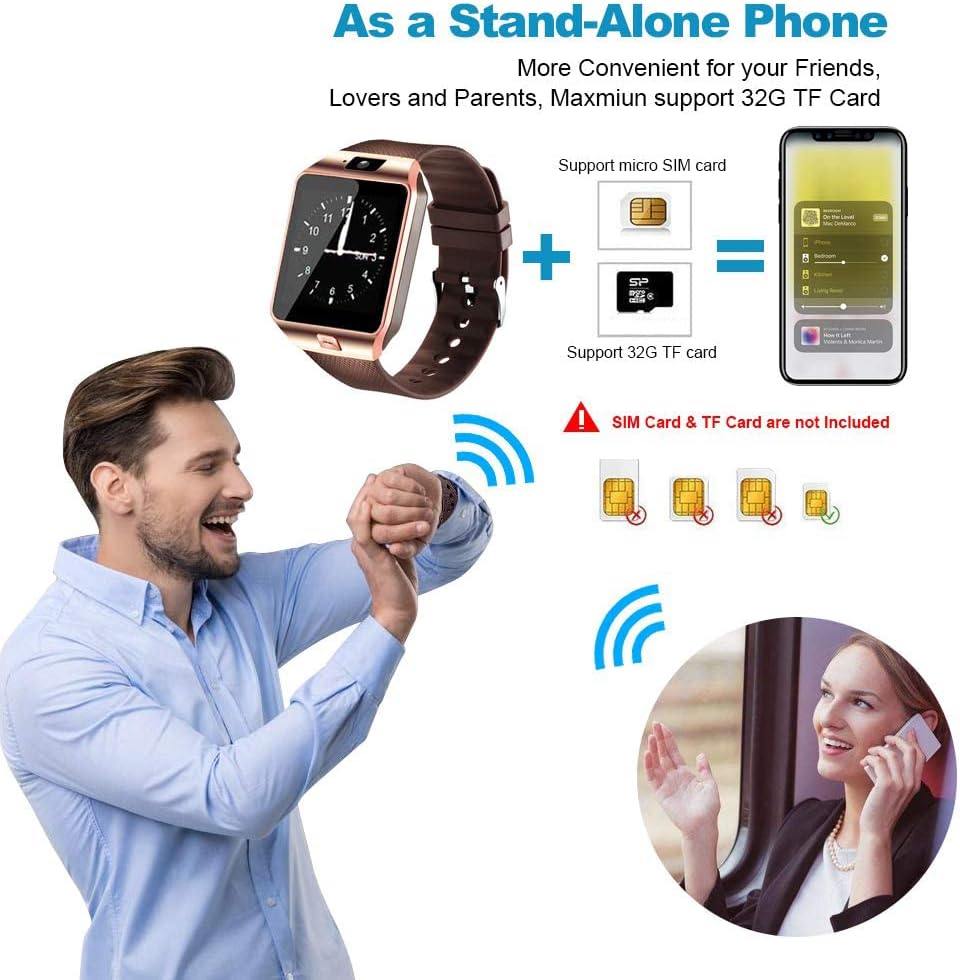 DZ09 Bluetooth Smartwatch,Touchscreen Wrist Smart Phone Watch Sports Fitness Tracker with SIM