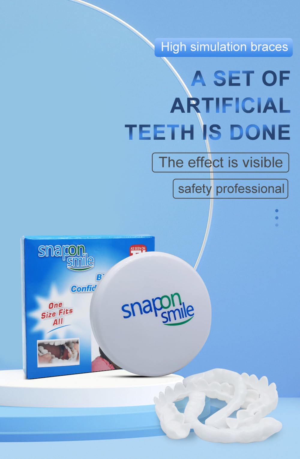 Snap-On smile for Beautiful Smiles Temporary Comfort Fit Whitening Instant Transformation for
