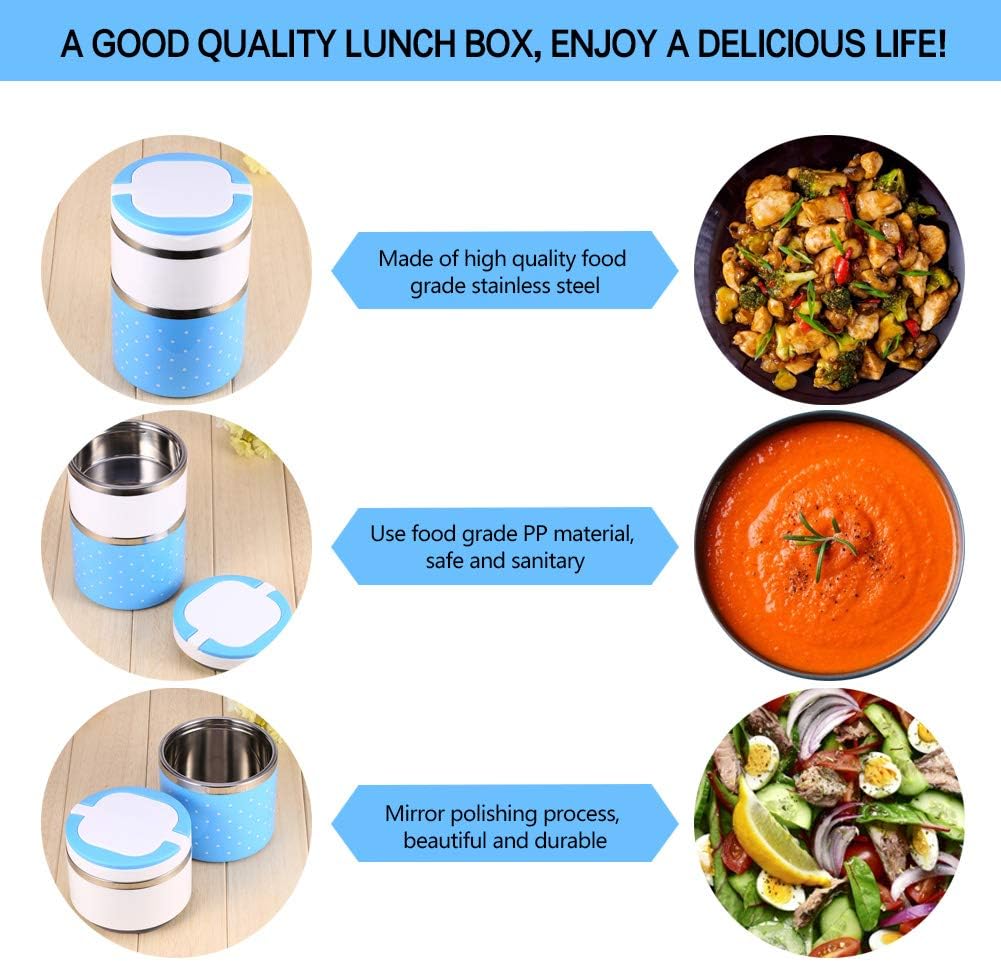 Lunch Box 2 Layer For Kids and Adults (random color)