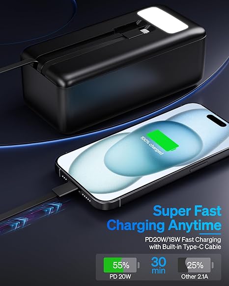 Aspor A350 50,000mAh - Fast Charging with Built-in Flashlight Power Bank for