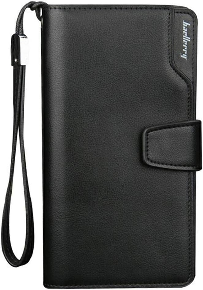 Baellerry Men's Leather 2nd Bag, Large Capacity, Coin Purse, Zip Around Wallet,