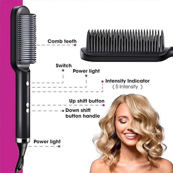 Hair Straightening Comb/Brush, Curling Comb Dual-Purpose Hair Straightener Styling Comb, Splint Does