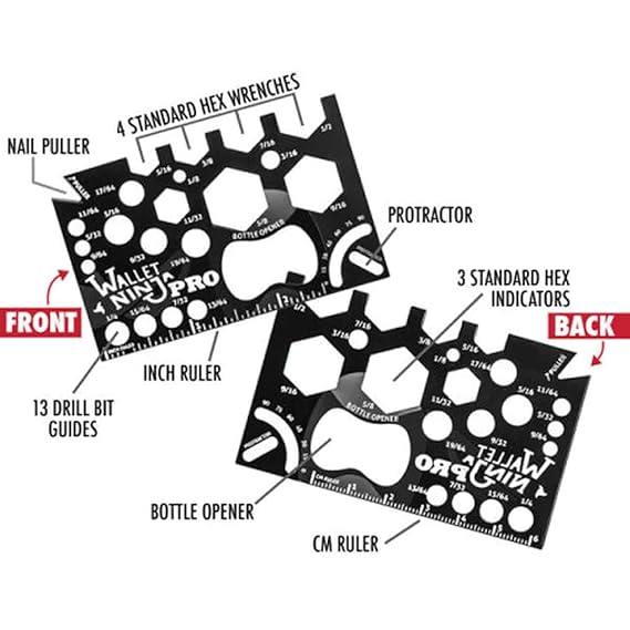 Ninja Wallet 18 in 1 Multifunction Survival Tool Outdoor Screwdriver, Bottle Opener,
