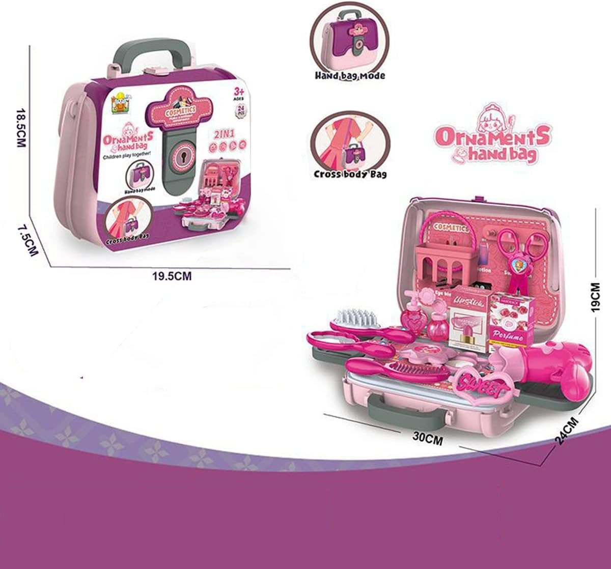 24 PCS Girls Fashion Beauty Salon Toys, Early Education Toys, Kids Makeup