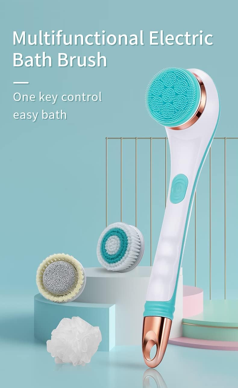 CNAIER Bath and Body Scrub Electric Brush Set - Rechargeable 4 in