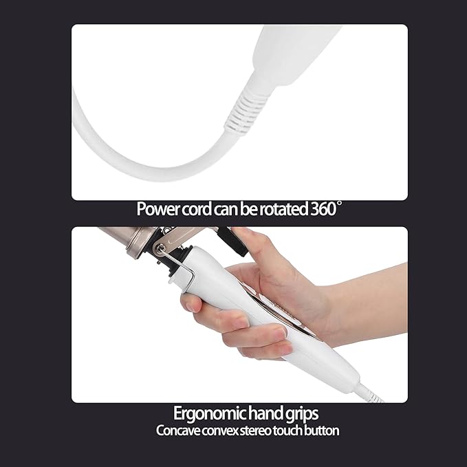 Hair Crimper, 5 Barrel Easy Curling Iron Wand 14 Levels Temperature Adjustable