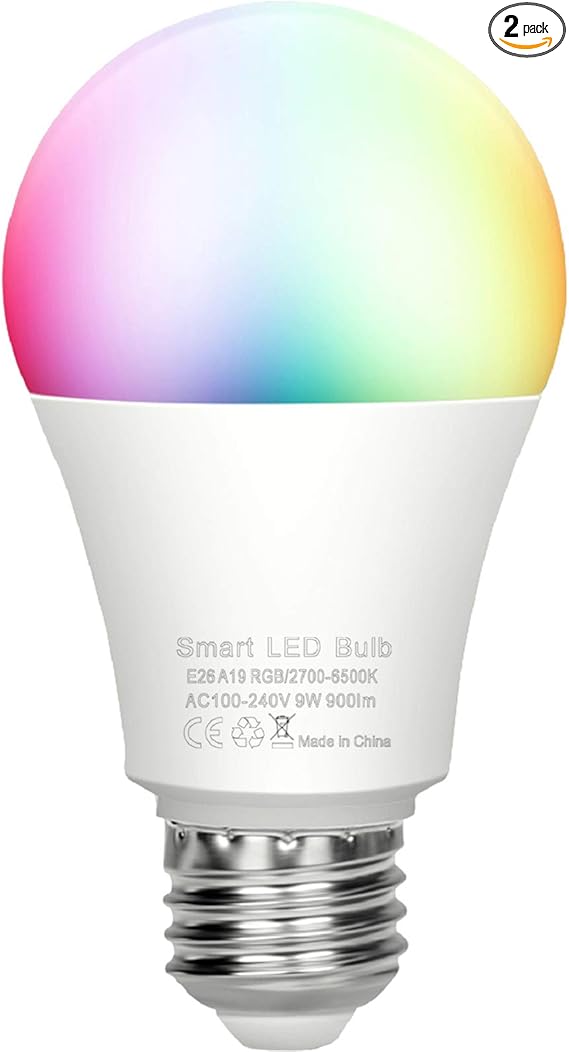 Color Changing Smart WIFI RGB led bulb, Dim-able and Color changing -