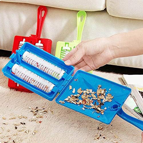Handheld Carpet Table Crumb Sweeper Plastic Dual Brush Cleaner Collector Roller (random