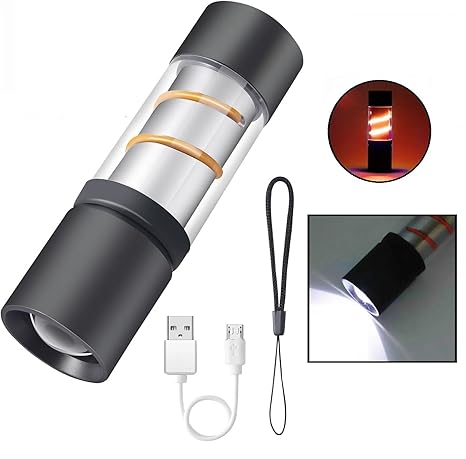 Stainless Steel LED Mini Usb Torch, Mini Pocket Flashlight - White