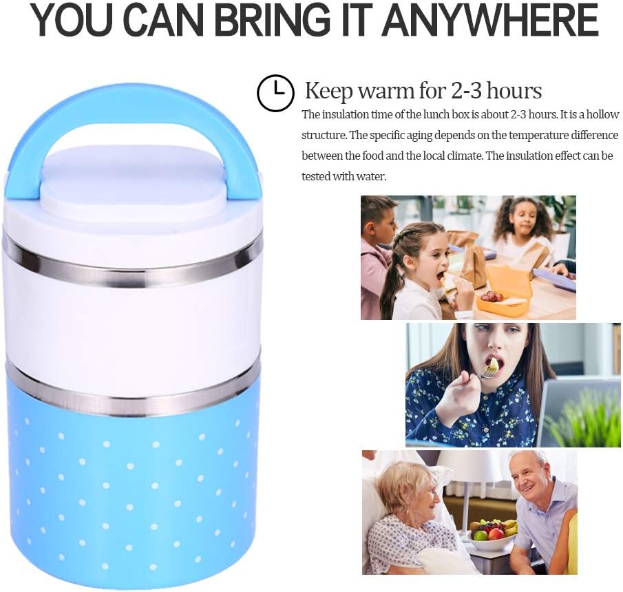 Lunch Box 2 Layer For Kids and Adults (random color)