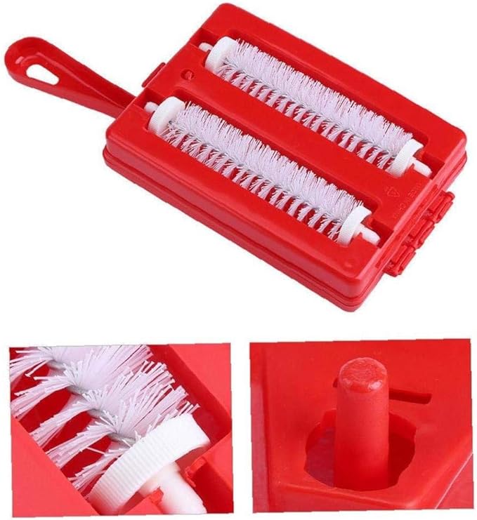 Handheld Carpet Table Crumb Sweeper Plastic Dual Brush Cleaner Collector Roller (random