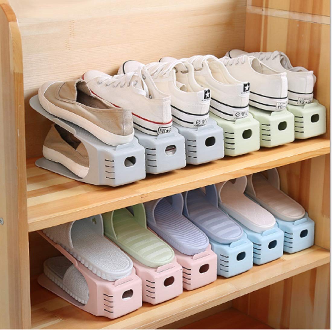 Double Layer Adjustable Shoe Bracket Storage Shoe Rack | 2 In 1