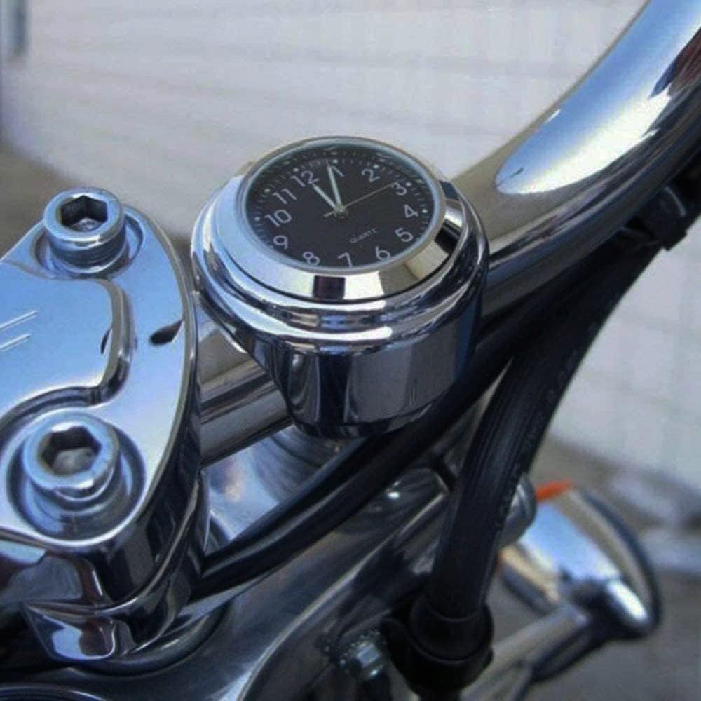 Universal Waterproof Chrome Motorcycle Handlebar Clock Luminous Quartz Watch for Bikes
