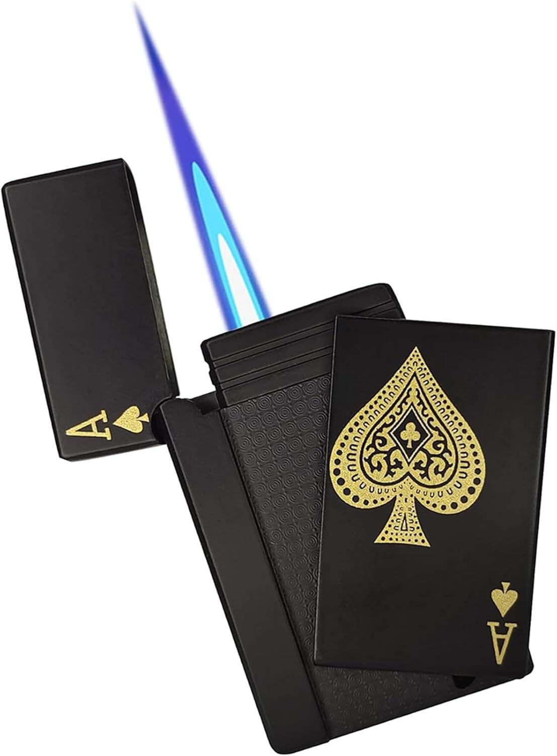 Jet Torch Playing Card Lighter, Green Flame Ace Card Lighter Windproof Refillable
