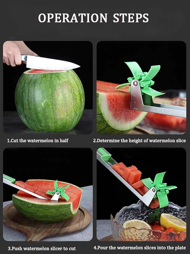 Windmill Watermelon Cube Cutter | Watermelon Slicer Cutter, Stainless Steel Watermelon Cutter