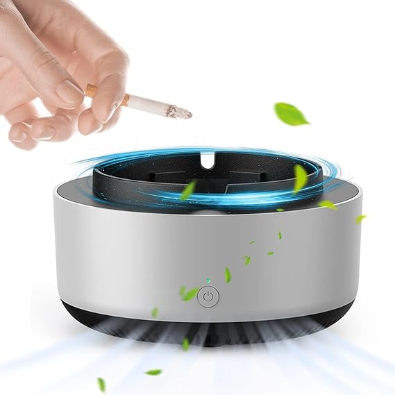 (NW000422) 2-in-1 Air Purifier Quiet Ashtray, Ashtray Multifunction Electronic Smokeless Car Ashtray