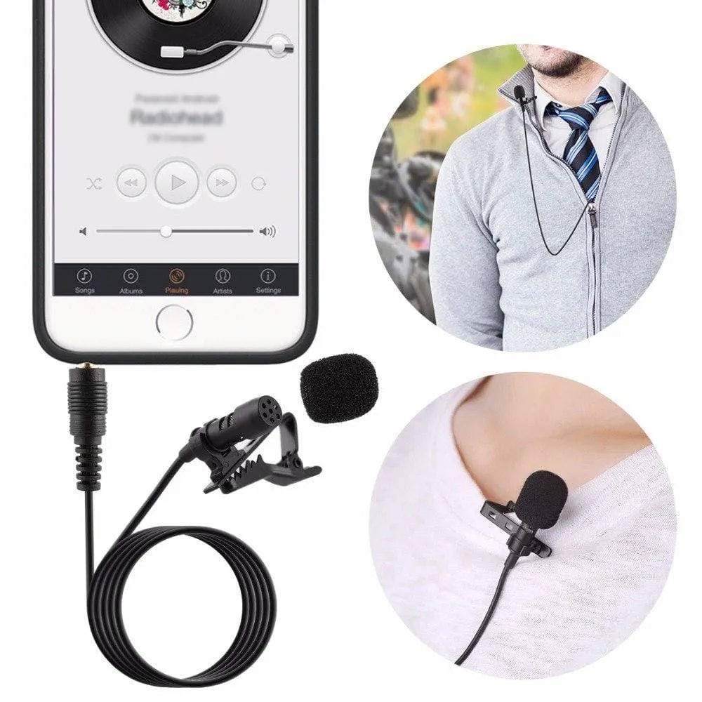 Professional Lavalier Mic 3.5mm suitable for mobile phones iPhone and other devices.