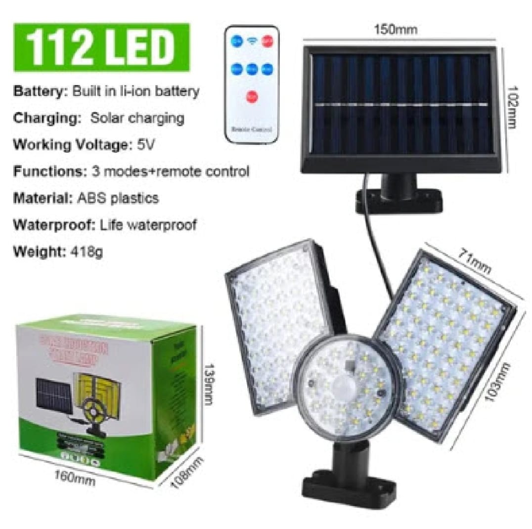 LED Solar Wall Lamp 3-headed Split Outdoor Garden Courtyard Lamp with Solar