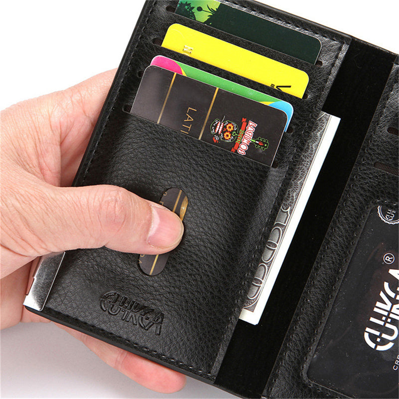 Men PU Leather Wallet Business Clutch Bag Multi Card Slot Credit Card