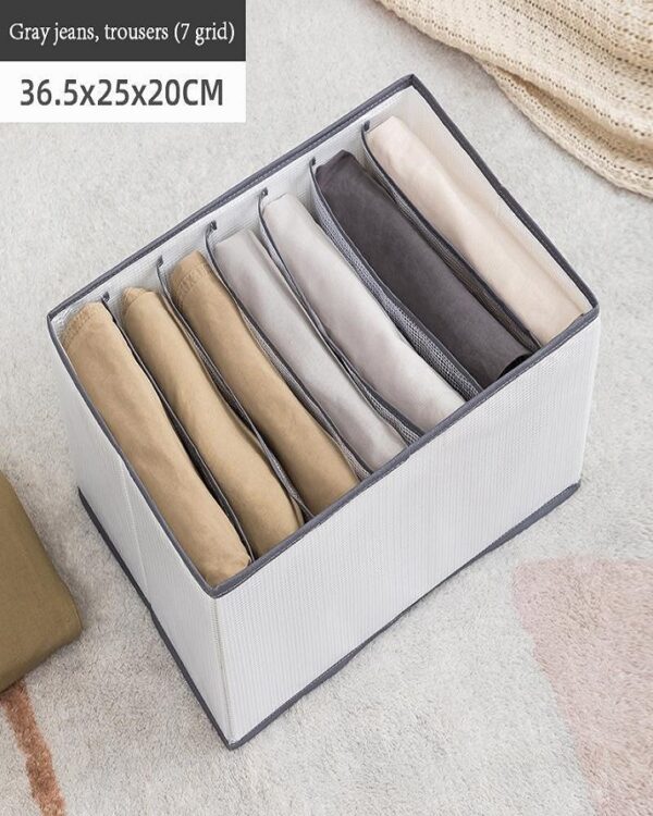 7 Grids Washable Wardrobe Clothes Organizer, Jeans Compartment Storage Box, Clothes Drawer